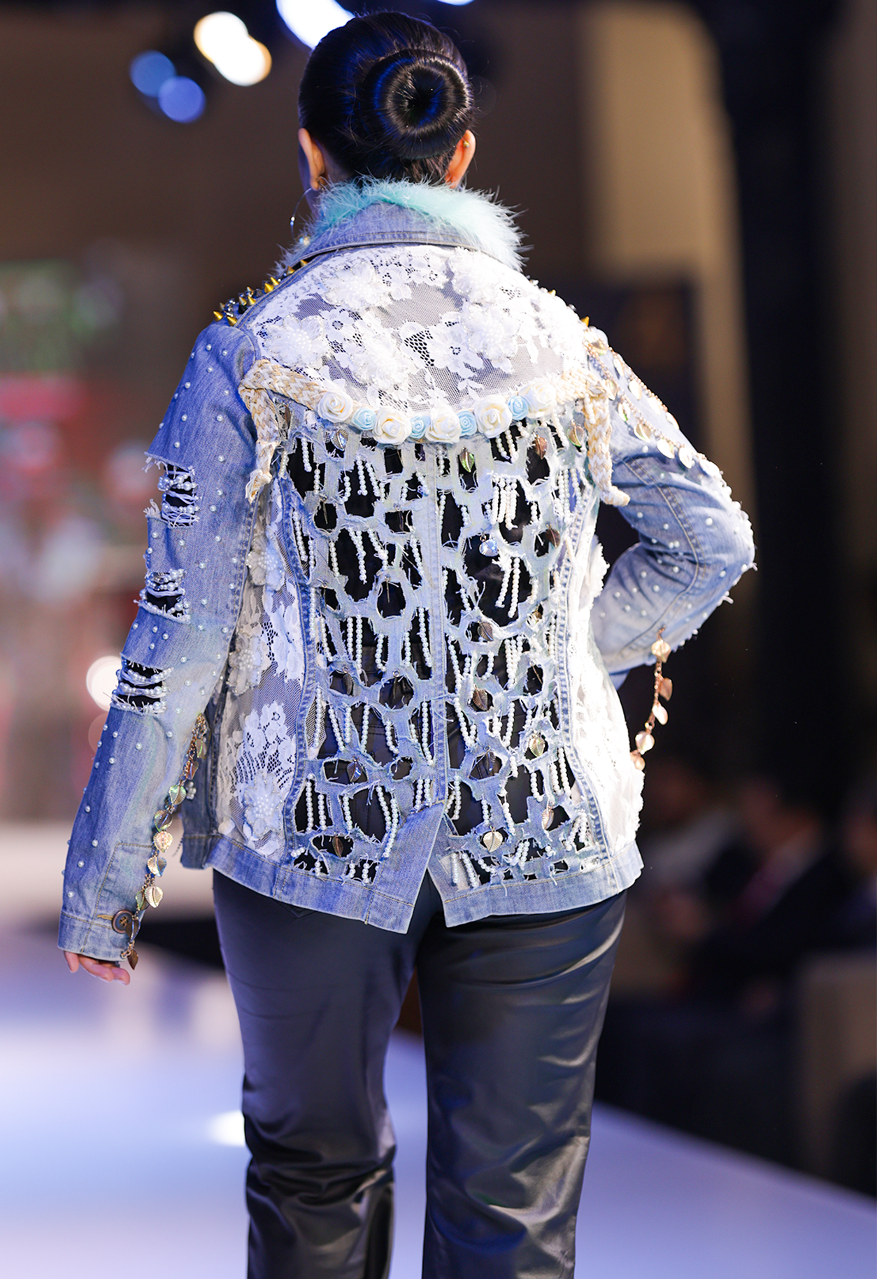 Vintage Fur Collage Denim Jacket - Image 4