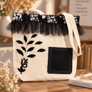 Monochrome Bloom - The Artisan Tote Bag