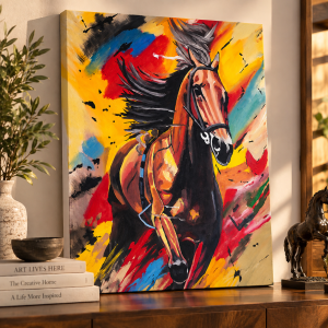 Spirit in Motion - Abstract Horse Painting on Canvas
