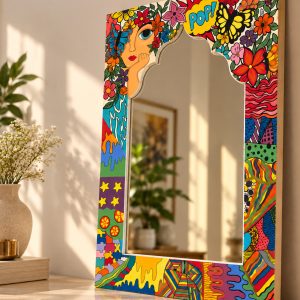 Pop Art Heritage Hand-Painted Mirror