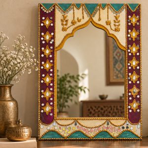 Royal Heritage Handcrafted Mirror – Multicolor Mosaic Frame