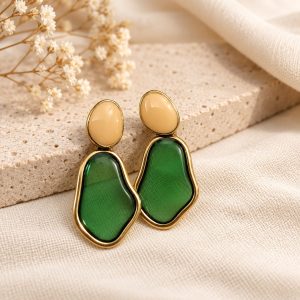 Emerald-green earrings