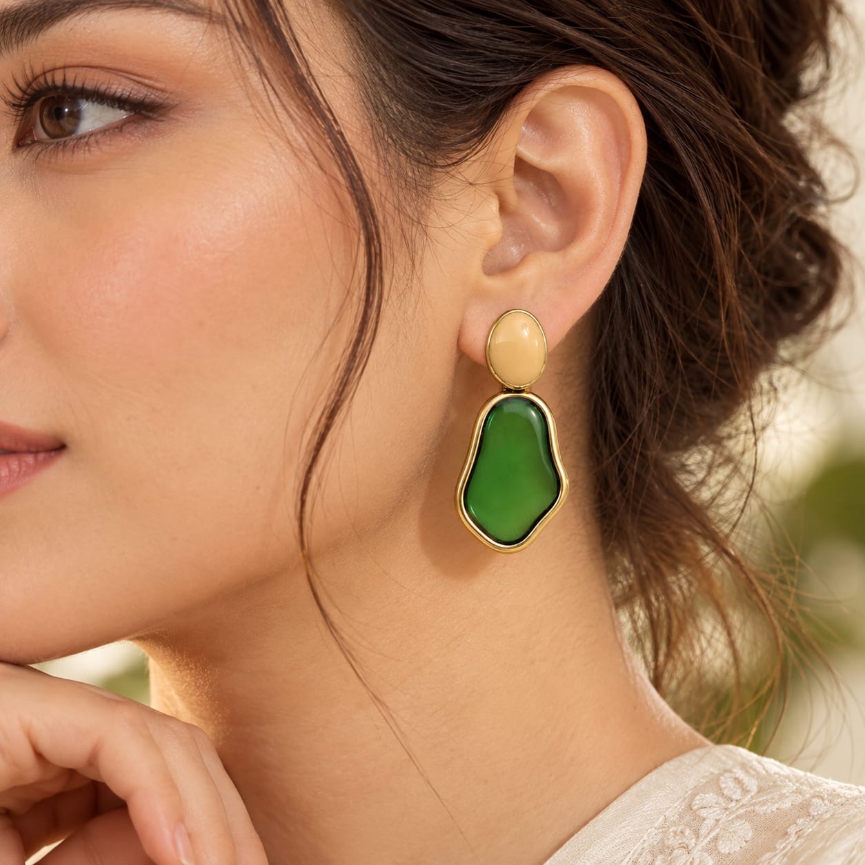 Emerald-green earrings - Image 2