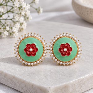 Elegant Floral Pearl Earrings