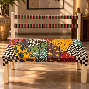 Hand-Painted Wooden Bench – Contemporary Art & Functional Furniture
